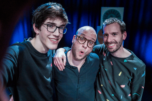 Fré Vanwijnsberghe, Yannick Joos en Benjamin Roeges (foto: Radio 2)